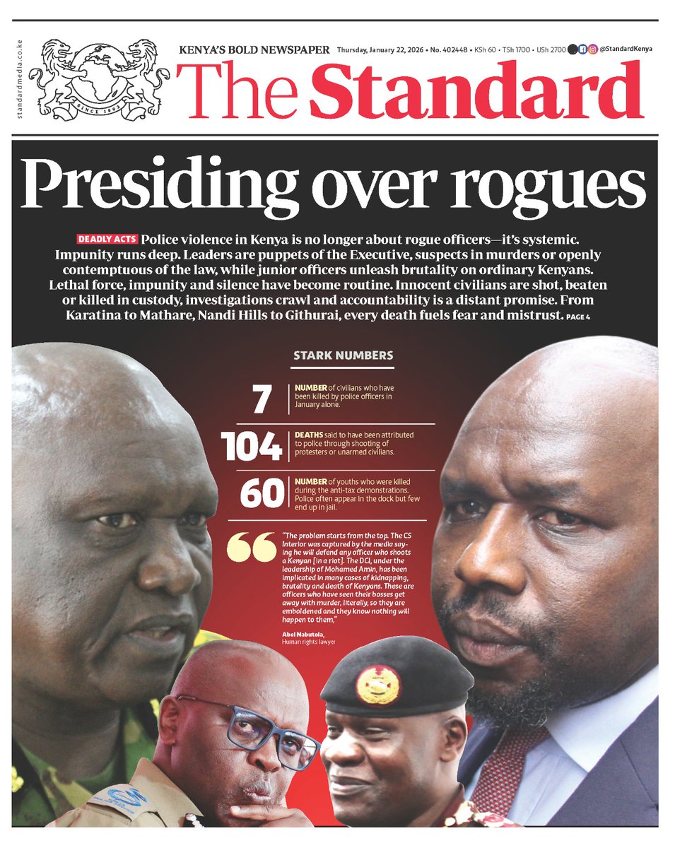 nyanducha's tweet photo. Today's newspaper headlines.
Thursday, 22nd January 2026.
Contact #Victorock #Kenya on 0706357055 or info@victorockkenya.com for #Ubibot soil, temperature & humidity IoT #sensors, #Sophos firewalls, #Cisco #Meraki firewalls & switches.
#ePaper #Gazeti #Ruto #JKLive #UDA #Taifa https://t.co/PYDUWFRZjE
