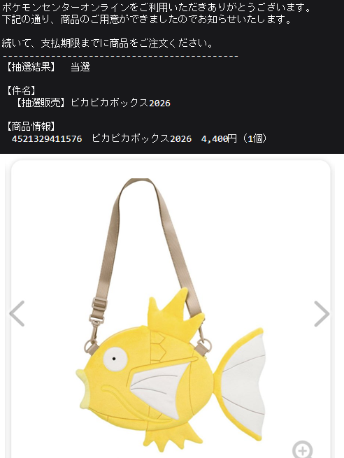 ポケモンセンターオンライン限定グッズ抽選結果配信📩】 結果の発表