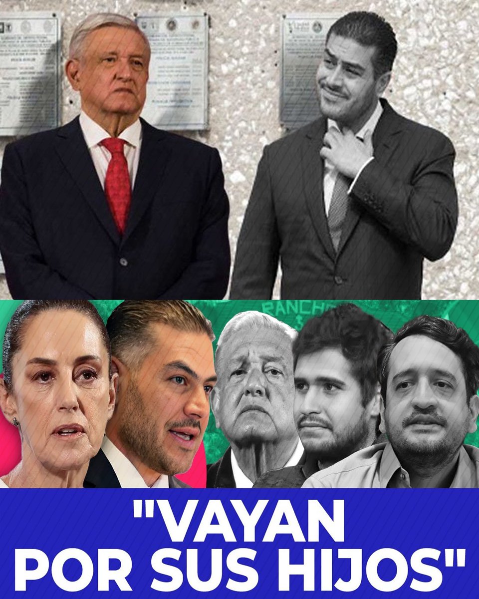 GARCIPAVON's tweet photo. ¡PALACIO ATACA! Harfuch habría recibido la orden de ir por los hijos de AMLO, y en los pasillos del poder ya se respira un silencio que duele más que cualquier acusación.
Unos hablan de huachidísel, otros de barcos, millones y nombres que nunca debieron salir a la luz, mientras los leales dudan y los críticos sienten que algo muy grande está a punto de estallar.
¿Es justicia, venganza o el principio de una verdad que puede romper familias, partidos y promesas que México creyó intocables, justo cuando la mirada de Washington parece acercarse?
Si quieres saber por qué muchos ya no duermen tranquilos y qué se está diciendo en voz baja, mira la información en los comentarios y decide tú mismo qué crees que realmente está pasando.
Publicación de: Telenovelas Noticias.
