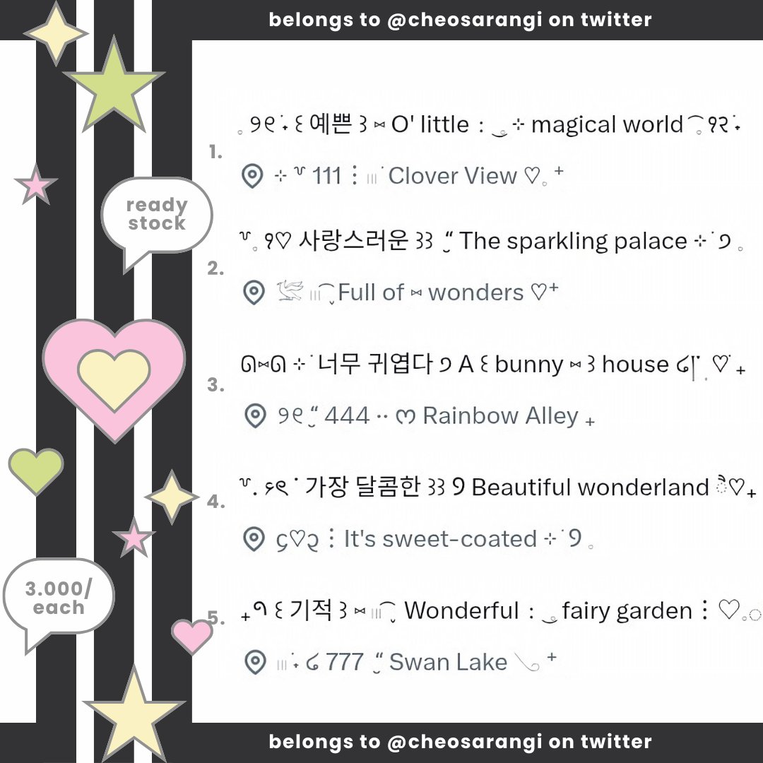 cheosarangi's tweet image. please help with repost
danke &amp;lt;3

˖ ˚ ꒰ ⑅ ding-dong .ᐟ ꒱ freshly baked ⨾ 5 bundling wording bio + location ready to use suitable for all acc 𑁯◞♡ kamu memerlukan ⓘ 3.000 koin ‘tuk miliki tiap bundle yaa

t. rs classy stok stock loc #zonauang #zonajajan