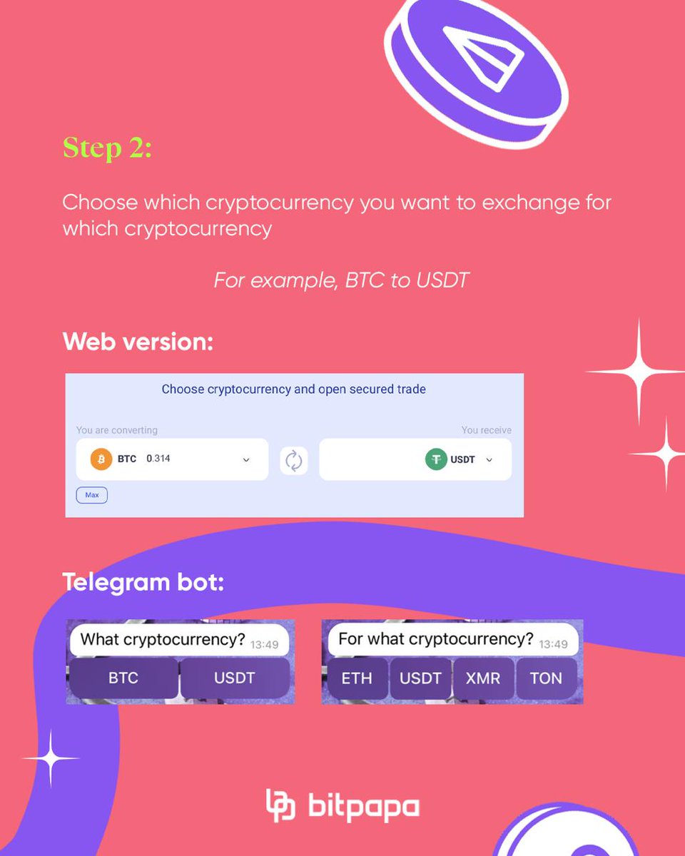 Bitpapa_com's tweet image. 🔄 Bitpapa now allows you to exchange one cryptocurrency for another.

How to do this? We tell you in the instructions.