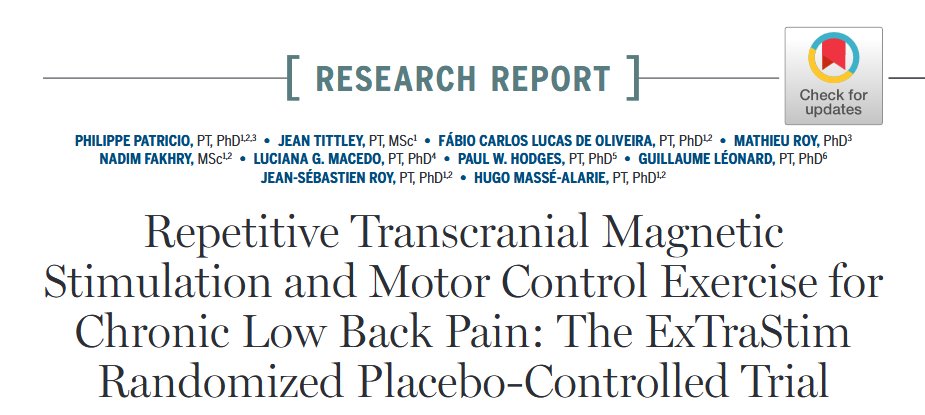 JOSPT's tweet image. January features a randomized placebo controlled trial of transcranial magnetic stimulation +/- motor control exercises for #ChronicLowBackPain

Read the #ResearchReport ➡️ ow.ly/z0Z650Y0tP7

#RCT #yourJOSPT