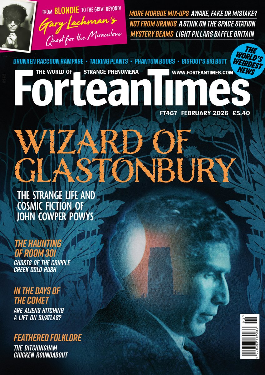 forteantimes's tweet image. New issue now on sale!
John Cowper Powys; ghosts of the Colorado gold rush; the Ditchingham Chicken Roundabout; 3I/Atlas aliens; puzzling pongs; morgue mix-ups; raccoon rampage; Bigfoot's big butt; talking plants; phantom boobs; folklore of fibbing; toad-licking myths and more!