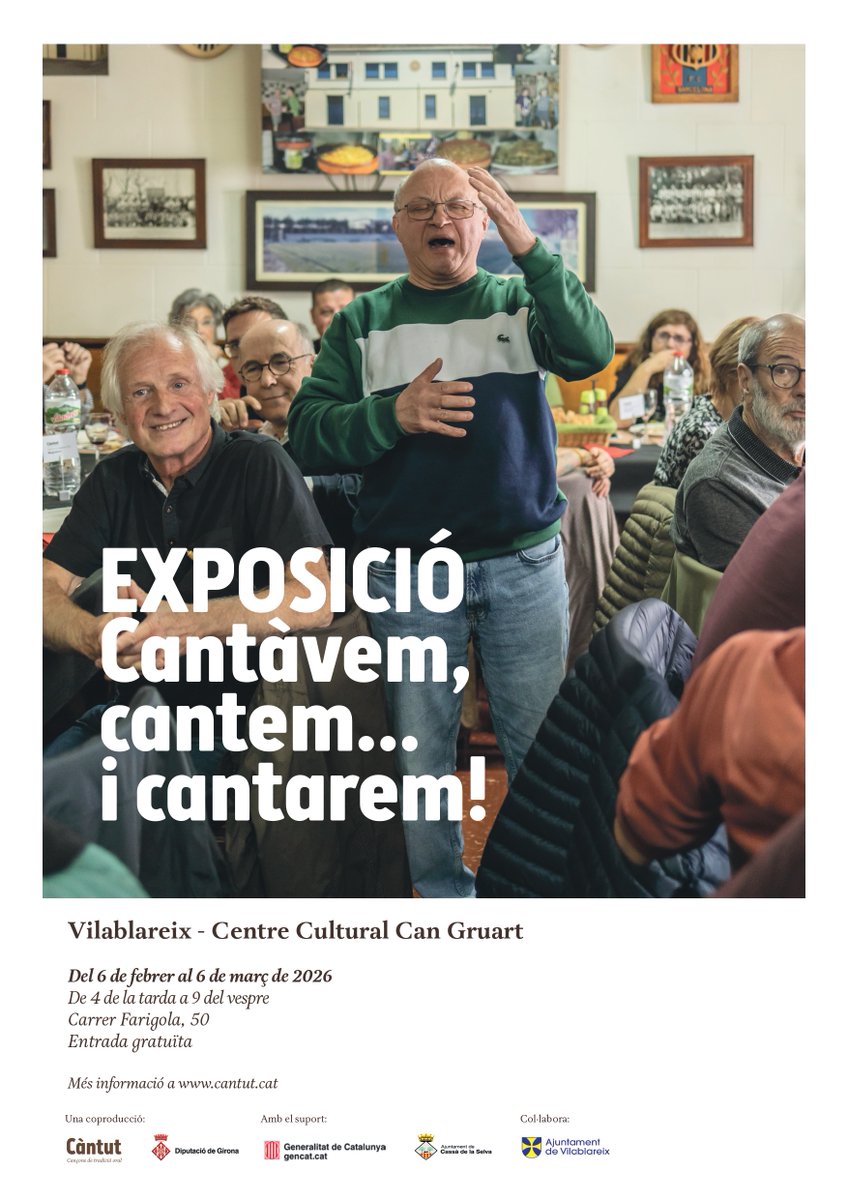 cantutmusica's tweet photo. Nova itinerància!📣 L’exposició 'Cantàvem, cantem... i cantarem!' segueix viatjant arreu del territori català i el pròxim 6 de febrer arribarà al Centre Cultural Can Gruart de Vilablareix!

🔗https://t.co/wv8Ru8cXyk

@Vilablareix_cat @DiputacioGirona @cultura_cat @ajcassa https://t.co/YSymVcKIsk