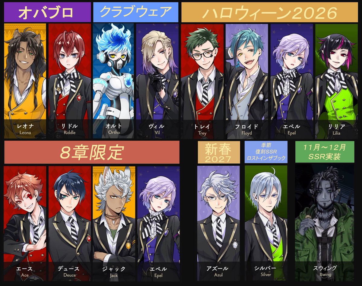 2026年 ツイステSSR 【オバブロ】 レオナ>リドル 【クラブウェア