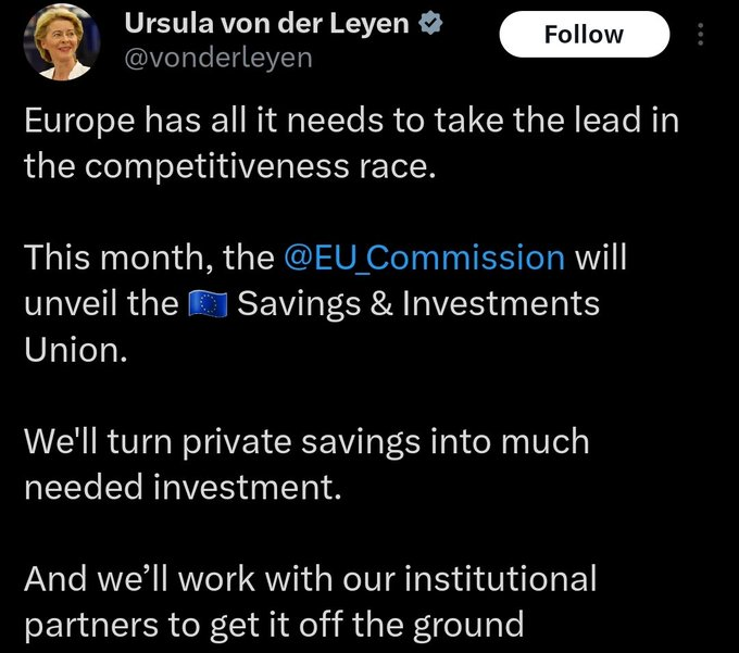 ImportantNewGuy's tweet photo. The EU wants to turn private savings into investments... France shows how it’s done.

- More than 50M French citizens use Livret A savings accounts
- Interest is tax-free & was used to finance social housing... not anymore
- 40% of those funds (~€220B) are now expected to be used as collateral for defense spending

Retirees are in for a rough surprise.

Expect more creative ways for the EU to gain access to private savings.