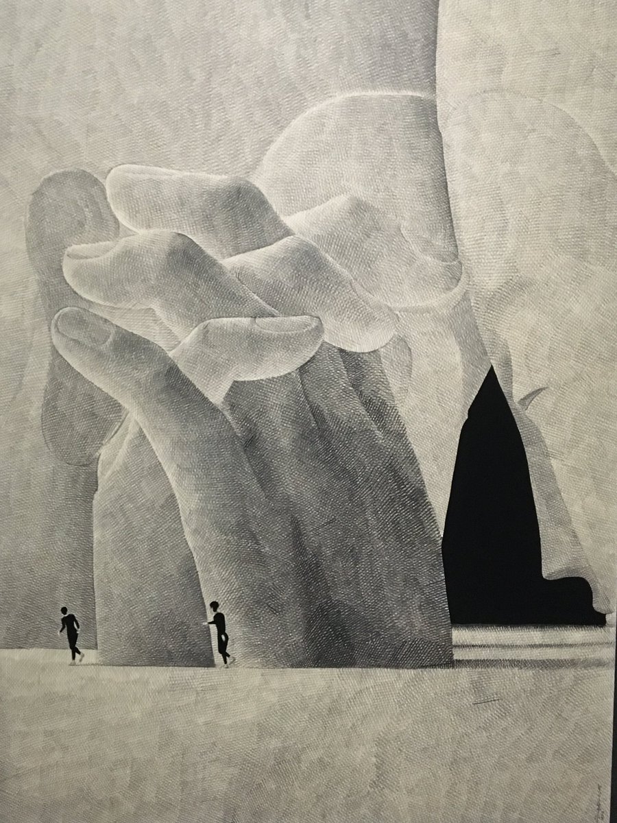 ___snim's tweet image. 내가 그림 속 검은사람이 된 것 같았던 명상 공간.. 바닥색이랑 그림 속의 색이 똑같아서 전시 마지막에는 그림 속으로 빠져드는듯