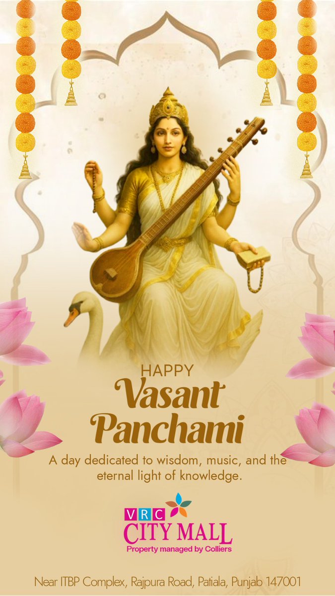 vrccitymall's tweet image. Basant Panchami brings fresh energy and joyful vibes. Let learning and growth bloom.
.
.
#vrccitymallpatiala #BasantPanchami #SeasonOfSpring #NewBeginnings #trending #instagram #patiala