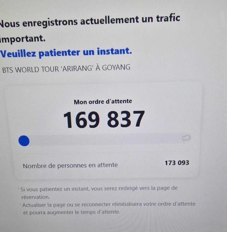 btschartsdailyc's tweet image. 169k waiting for #BTS_ARIRANG tickets in Goyang! 😭🇰🇷