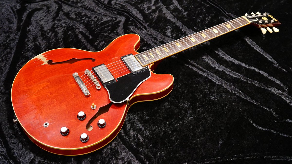 GTI_Japan's tweet photo. Gibson ES-335 Murphy labのリフィニッシュ、ヘビーエイジド加工、リフレット、ナット交換をさせて頂きました🍒 https://t.co/g9QVHnyGyN