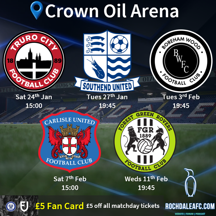 What a massive few weeks it's going to be at the <a href="/CrownOilUK/">Crown Oil UK</a> Arena 🏡

There has never been a better time to bring mates along &amp; get them swept up in the race for promotion.

Fan cards are a good shout - pay £5 &amp; get £5 off match tickets... pays for itself in one game.

#RAFC