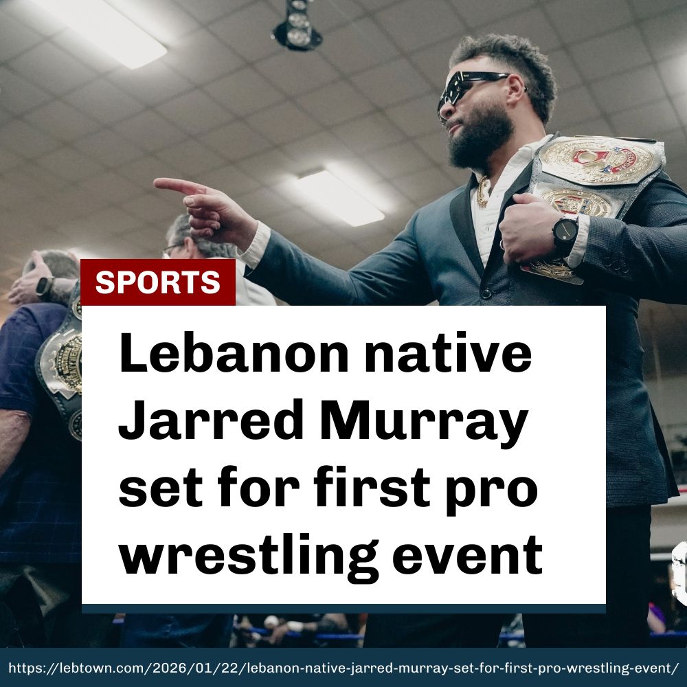 LebanonTown's tweet photo. Lebanon Catholic grad Jarred Murray, a former high school basketball player, will make his pro wrestling debut Saturday at the CCW event at the Eagles Hall. https://t.co/o8hLJ7R00d https://t.co/5mi4Xk0qfJ