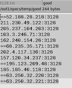 If you need good&amp;fast proxies to watch Australian Open at vipleaguestreams.com use this perl script to check available proxies and speeds; here's for today on port 3128 - which is not obligatory in your case. Those marked == are faster.