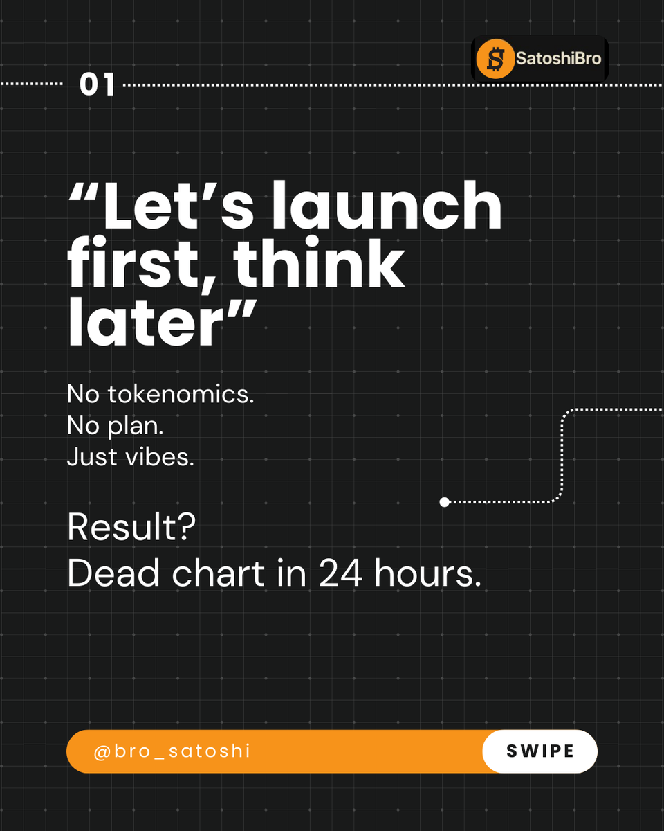 bro_satoshi's tweet photo. Launch first, think later
— famous last words in crypto.
No tokenomics.
No strategy.
Just vibes…
➡️ Dead chart in 24 hours.

Real builders plan before they deploy.
AI > guesswork.
Swipe to see how smart launches are actually done 🚀
@bro_satoshi 

Join the Waitlist: https://t.co/AxW8FsjL1K