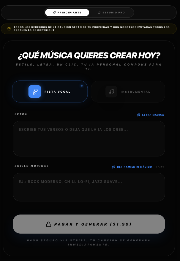 Lanza tu propio #SUNO "Generador de Música IA" en 5 minutos y sin inversión. Ya disponible en myeq.pro