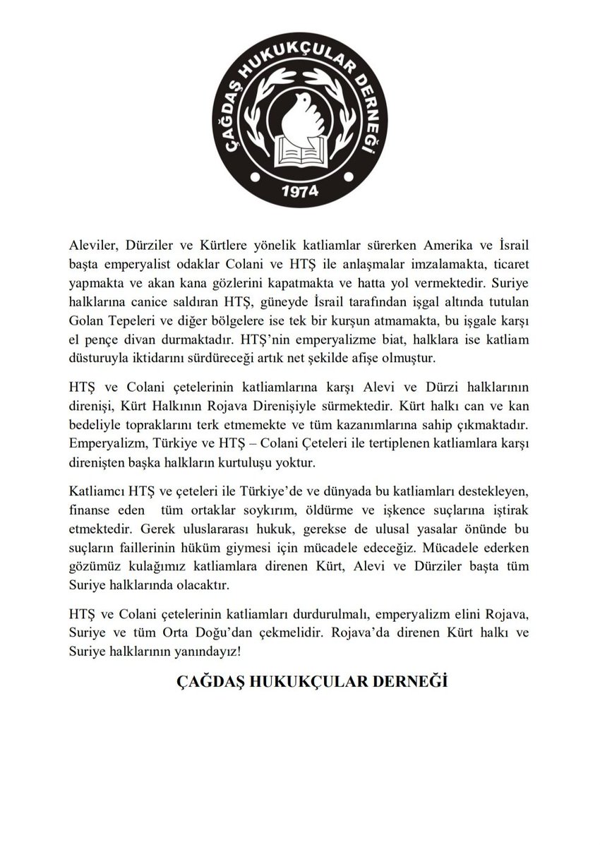 Rojava'da direnen Kürt halkının yanındayız! Emperyalizm elini Orta Doğudan çek!