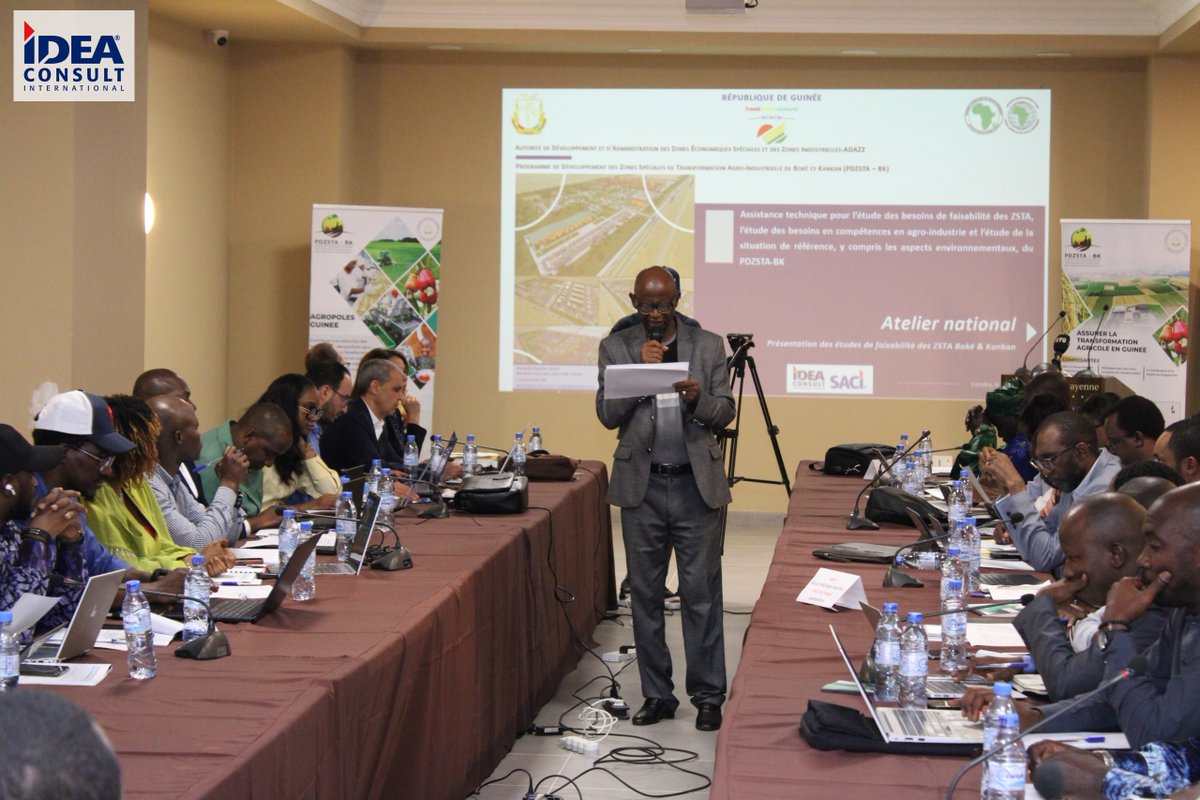 IDEACONSULTInt's tweet image. Atelier national de présentation et de validation des études de faisabilité des Zones Spéciales de Transformation Agro-industrielle de Boké &amp;amp; Kankan – Guinée
shorturl.at/8AxmO
#IDEACONSULTInternational #SACI #ADAZZ #BAD #PDZSTA_BK #Tunisie #Guinée #Boké #Kankan #GroupeSTUDI