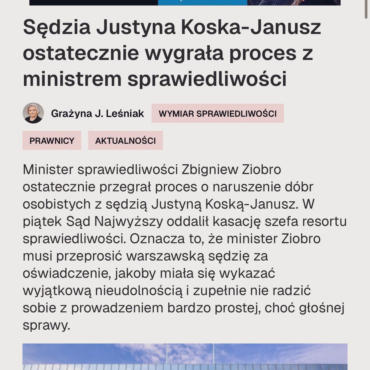 <a href="/ZiobroPL/">Zbigniew Ziobro | SP</a> Jeden przegrany proces z Panią Sędzią nie wystarczył, żeby zmądrzeć? 
prawo.pl/prawnicy-sady/…