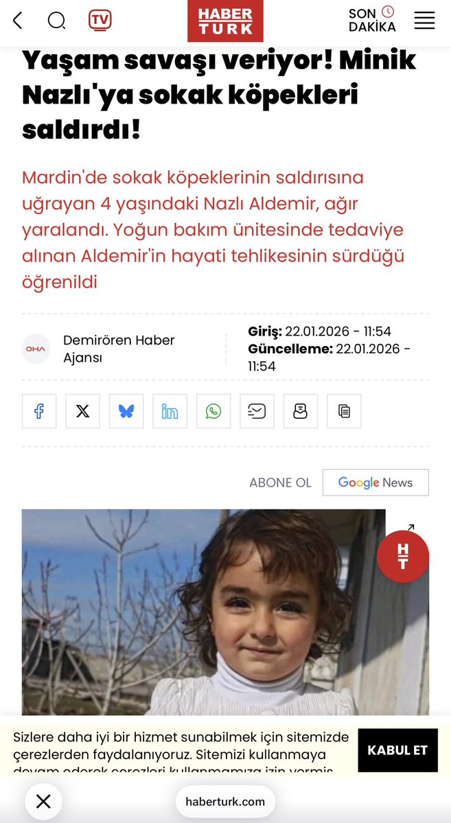 Mardin…

‼️Yine bir evlat başıboş köpeklerce parçalanmış…

Henüz 4 yaşında, adı Nazlı, evinin önünde oynarken başıboş köpekler parçalamış, şuan yoğun bakımda yaşam mücadelesi veriyor…

Ne diyelim…

Bazı belediyeler çoçuk k@tili başıboş köpekleri kendi elleri ile sokaklarda