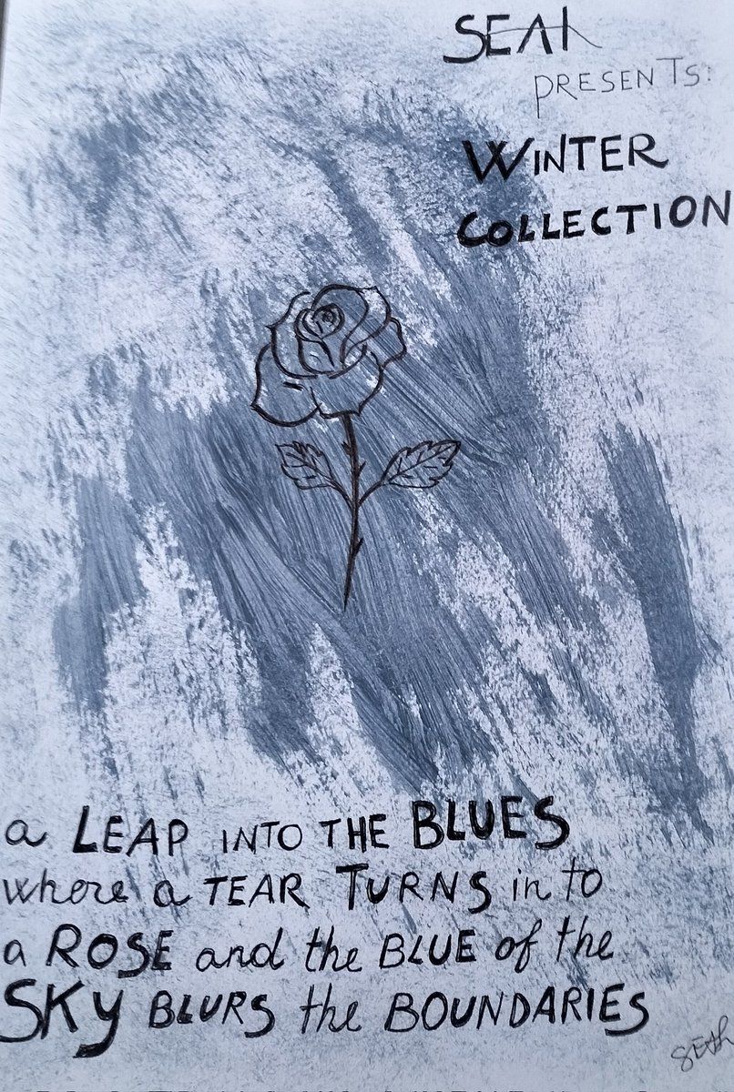 SeahWorld's tweet image. SEAh WINTER COLLECTION:  Learning that a tear can transform into a blooming Rose, in the cold of Winter, is a lesson I have carried with me for ages. 
With Love, SEAh
Mixed media: acrylic and ink             instagram.com/reel/DTxNmGJDF…