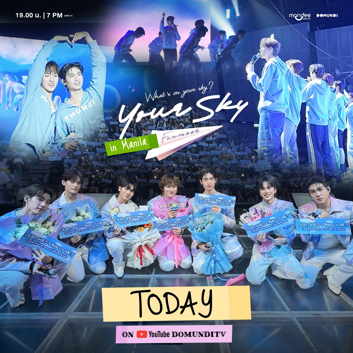 TODAY ‼️

ชาวกี่หมื่นฟ้าพร้อมหรือยัง 🌥 หนุ่ม ๆ พร้อมพาทุกคนไปชมเบื้องหลังงาน Fan Meet ที่เต็มไปด้วยรอยยิ้มและความประทับใจ 🩵 มารอรับชมไปพร้อมกัน 🥰

YouTube : DomundiTV
📽️ : youtu.be/1u9AbkApeN0

<a href="/tthomastc/">thomas</a> <a href="/kongjiro_/">Kong.Jiro</a> 
<a href="/Auautnp/">Auau</a> <a href="/savewrg/">savewrg</a> <a href="/chira_patt/">pat(ji)</a> 
<a href="/porsuppakarn/">porsuppakarn</a> <a href="/twnpich/">2Tee</a>