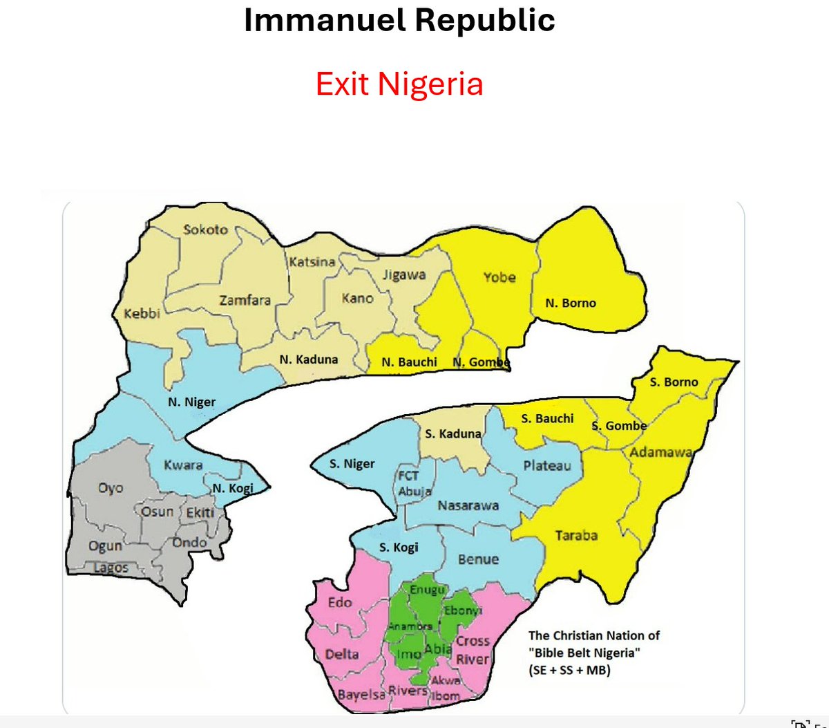 engrICO2015's tweet image. Now that US congress men are pushing for division of Nigeria as a strategy to ensuring peace and protection of Christians in Nigeria .

What is your take . Are you in support of the proposal to divide the country ❓

YES 💯 

OR 

NO  💯