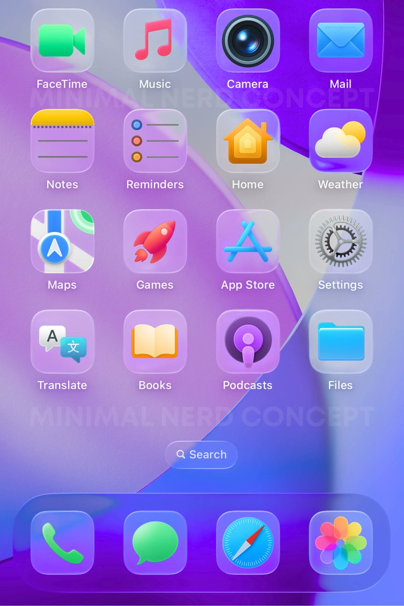 minimalnerd1's tweet image. Hey Apple, why can't we have Clear-Colored Icons ?