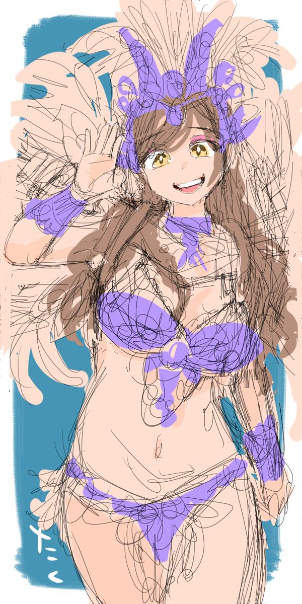 サンバガール76💃🏻途中経過
#イラスト #illustration 