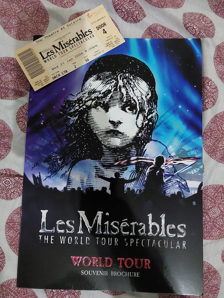 sando_ni_cairo's tweet photo. Still riding the post-concert high after watching Les Miserables Manila at @solaireresort. Understudy Daniel Koek was amazing. Lea Salonga transformed into Mde. T! Rachelle Ann Go was a wonderful Fantine. The whole cast was great!
#LesMisPH #LeMizWorldTour @lesmisofficial https://t.co/Elfrg4XqmU