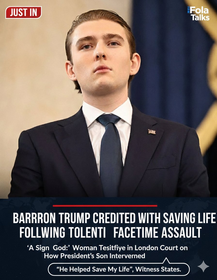 Banjy47's tweet image. Barron Trump: The Unexpected Hero of a London Assault Case 🇺🇸🇬🇧.

In a dramatic testimony at a London court, a woman has credited Barron Trump, the 19-year-old son of President Donald Trump, with saving her life. The witness described being subjected to a violent assault while on…