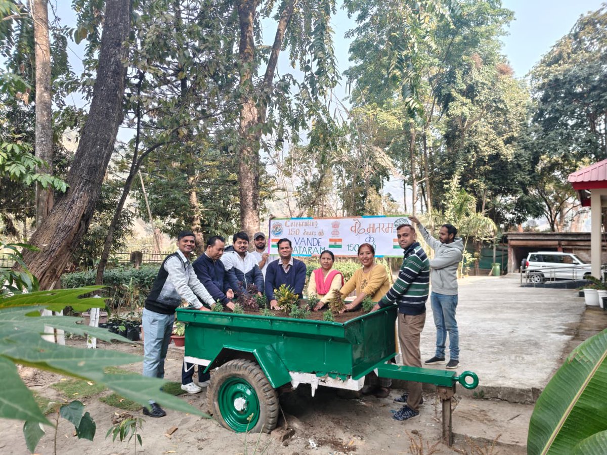 BSI_APRC's tweet photo. As part of the year-long celebrations commemorating the 150th anniversary of the National Song “Vande Mataram”, the Botanical Survey of India, Arunachal Pradesh Regional Centre (BSI–APRC), organized a drawing competition and tree plantation Programme. https://t.co/9lBP3V7KlC