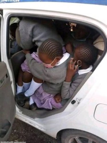Parents watch their Children go to school in this manner everyday in Black Communities, do absolutely nothing about it. But when accidents happen,  they start crying.

Stop treating your Children like goats,  learn to love and cherish them,  you can never experience any problems!