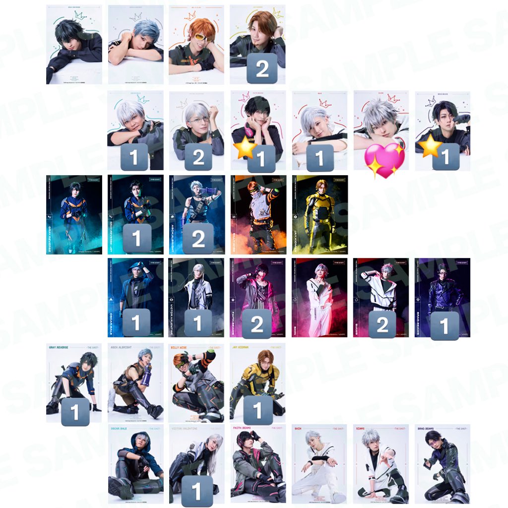 eina0906's tweet photo. 【交換】エリステ EAST イーストランブロ クリカ トレカ 

譲→画像(数字)

求→シャムス（💖＞＞💕）

本日夜公演前,25(日)現地にて手渡し

クリカ↔ランブロでの交換も可能

⭐️はシャムス(王冠)との交換のみ

お心当たりございましたら､お声かけください🙇🏻‍♀️よろしくお願いいたします…！ https://t.co/gd0BpvwaGK
