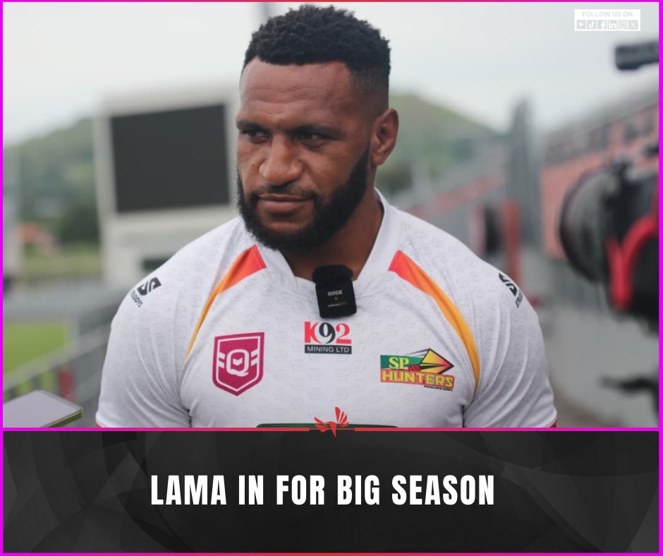 tvwanonline's tweet photo. #Sports Clent Lama, center and second-rower for the PNG Hunters, is focused on a strong performance in the 2026 Hostplus Cup and aims to make the Kumuls team by year-end.
Read More: https://t.co/wKs24SxXVa
#Sppnghunters #Clentlama #2026hostplus #Pngnrl #Tvwanonline #Tvwannews https://t.co/mBfgSu2QrV