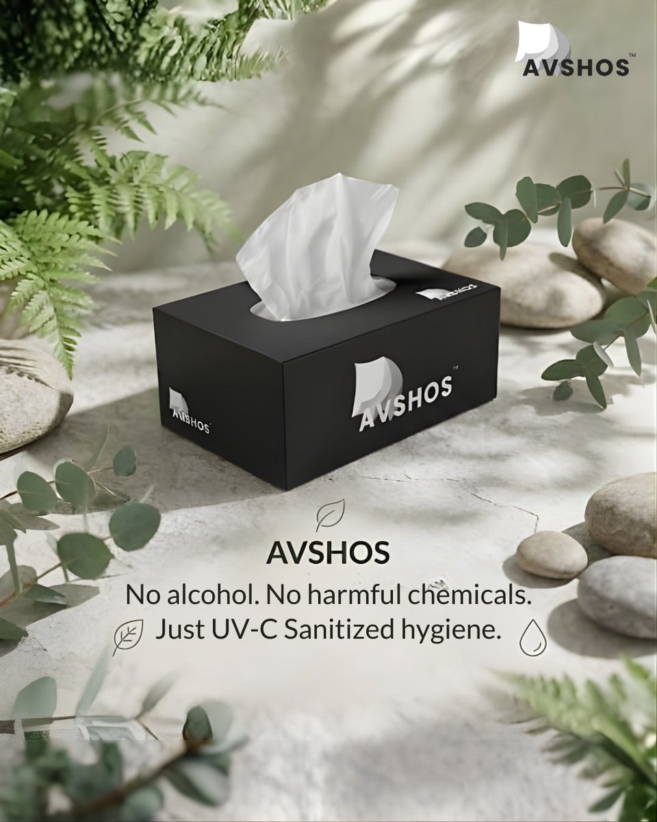 Avshosofficial's tweet image. Pure care, naturally.
AVSHOS tissues are alcohol-free, chemical-free, and UV-C sanitized for safe, gentle hygiene every day. Soft on skin.  Choose better. Choose AVSHOS.
📞 Order/Inquiry: +91 7303868333 / +91 7303861147
#AVSHOS #UVCsanitized #ChemicalFreeLiving #NoAlcohol
