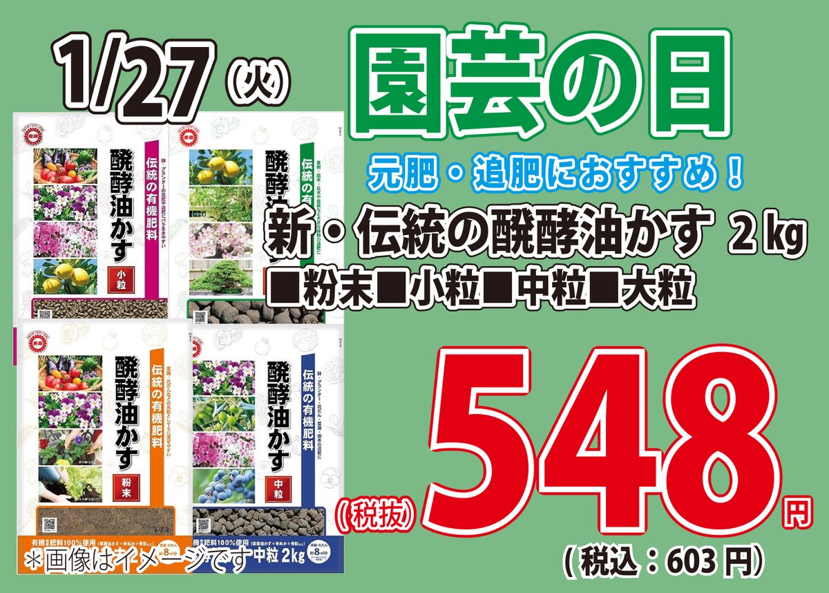 浦添店・コザ店・とよみ店・なご店の4店舗合同で、今週も園芸用品がお