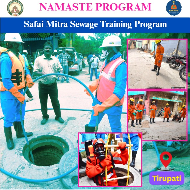MCTTirupati's tweet photo. Empowering Our Safai Mitras: From Manhole to Machine Hole
Tirupati Corporation is proud to announce the successful completion of our field-level training programmes for our dedicated Safai Mitra workers.
#ManholeToMachineHole @SwachhBharatGov https://t.co/WZ6BIs523h