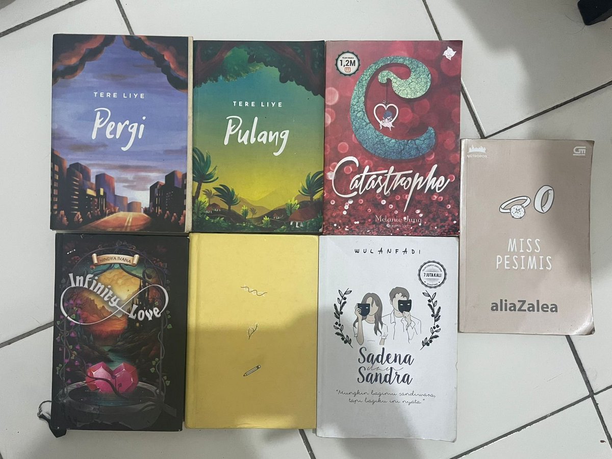 memoriesofel's tweet photo. wts novel wattpad dan au

pulang pergi
infinity love hard cover
sadena sandra
miss pesemis
catastrphe

https://t.co/ZYci7Pbkl2

wts novel preloved novel https://t.co/2GWqI6DOft