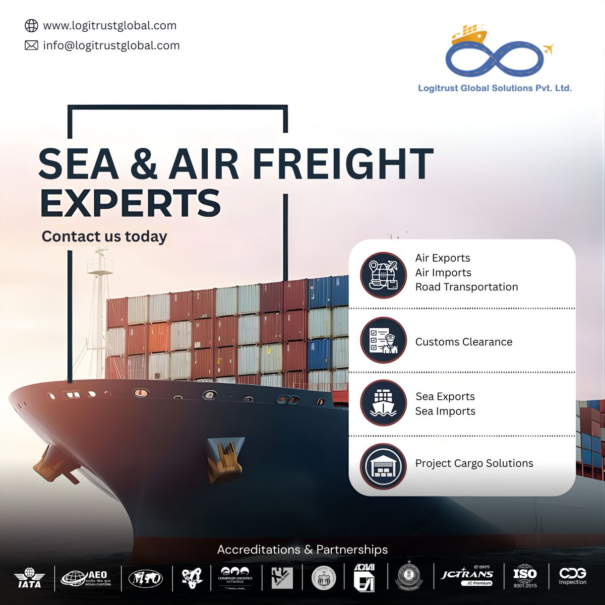drppsingh1501's tweet image. At Logitrust Global Solutions, we make import and export smooth, reliable, and worry-free. From sea freight and road transportation to custom clearance, project cargo, and warehousing, everything is handled under one trusted roof 🤝📦

#ImportExport #LogisticsMadeEasy