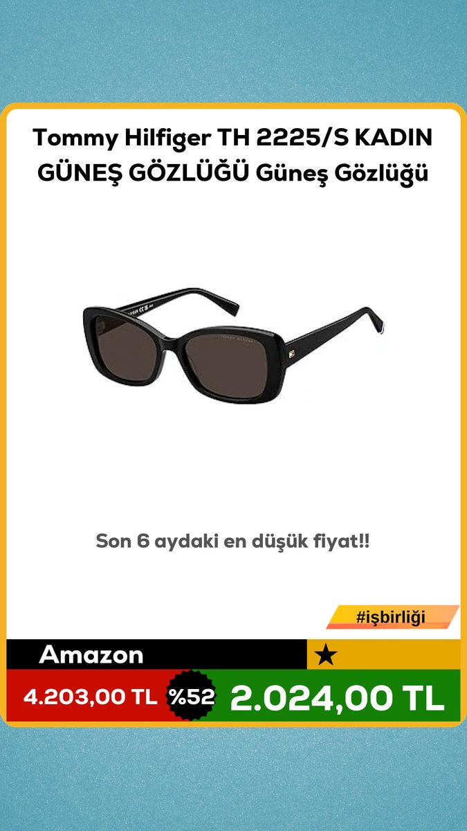 devindirim's tweet image. Tommy Hilfiger TH 2225/S KADIN GÜNEŞ GÖZLÜĞÜ Güneş Gözlüğü

❌4.203,00 TL
✅2.024,00 TL

💲 % 52 indirim!
Son 6 aydaki en düşük fiyat!!
🛍 amazon
↪ evekonomisi.net/git/18648?utm_…

 isbirligi