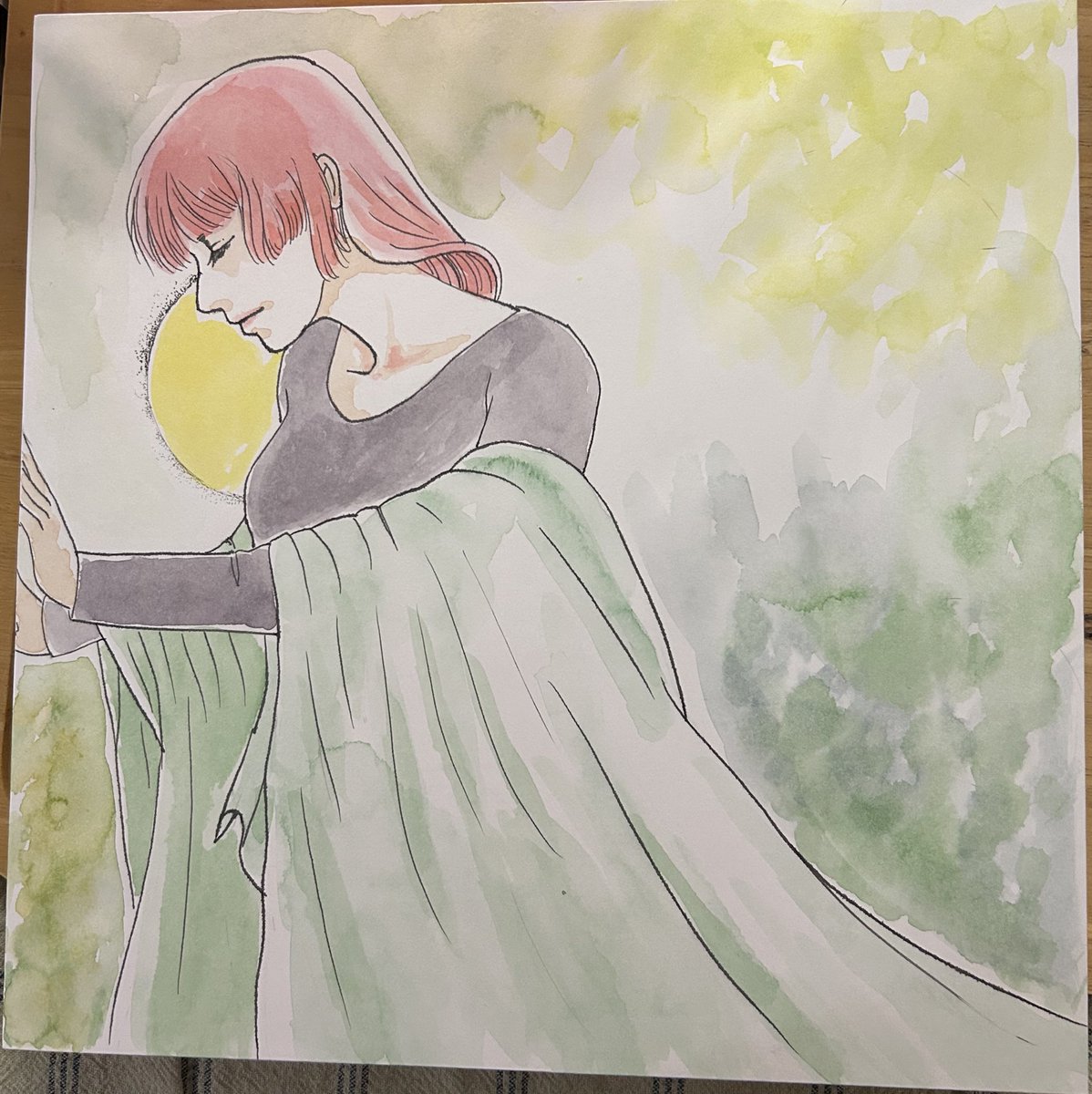 23日から
＃2026チャオ新春展 に参加します
真四角のパネルに墨でつけペンで線画を、顔彩で彩色してます
タイトルは「ねがい」です
自分の病気や父の入院や、いろんな方の不安が明るいものになりますように、と願いを込めて書き下ろしました
穏やかに過ごせますように！
明日からよろしくお願いします