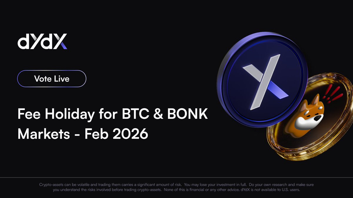 ⛓️ On-Chain Vote Created ⛓️ Should the community approve 100% fee discount  (free trading) for BTC-USD and BONK-USD perpetual markets through Feb 2026?  🗳 Vote ends on Jan 24th 2026, 07:17 UTC*
