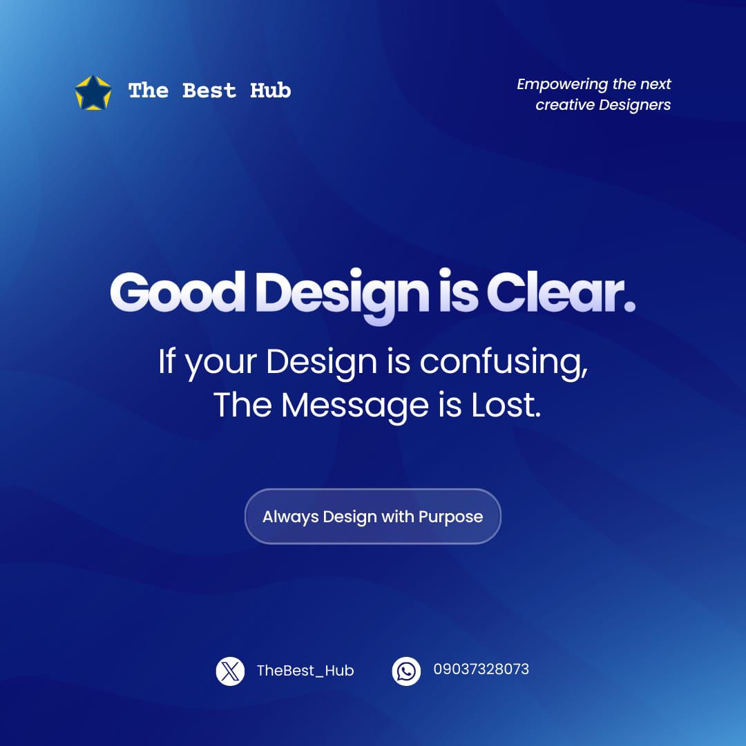 TheBest_Hub's tweet image. Good design is clear, simple, and intentional.

If your design is confusing, the message is lost.

Always design with purpose.

#DesignTips 
#CreativeGrowth 
#TheBestHub