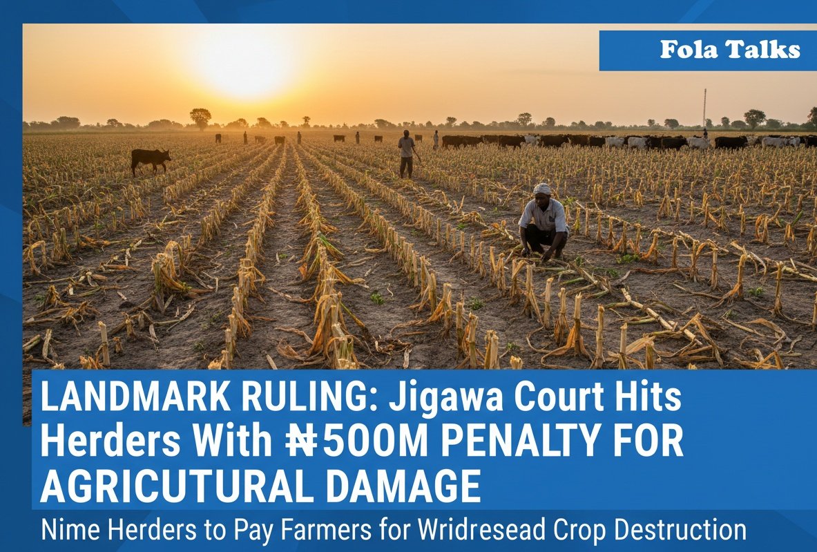 Banjy47's tweet image. Nine Herders Fined ₦500m in Jigawa for Destroying Farmlands.

In a landmark judgment aimed at addressing the recurring farmer-herder crisis, the Jigawa State Farmers–Herders Special Court, sitting in Dutse, has ordered nine herders to pay ₦500 million in compensation to local…