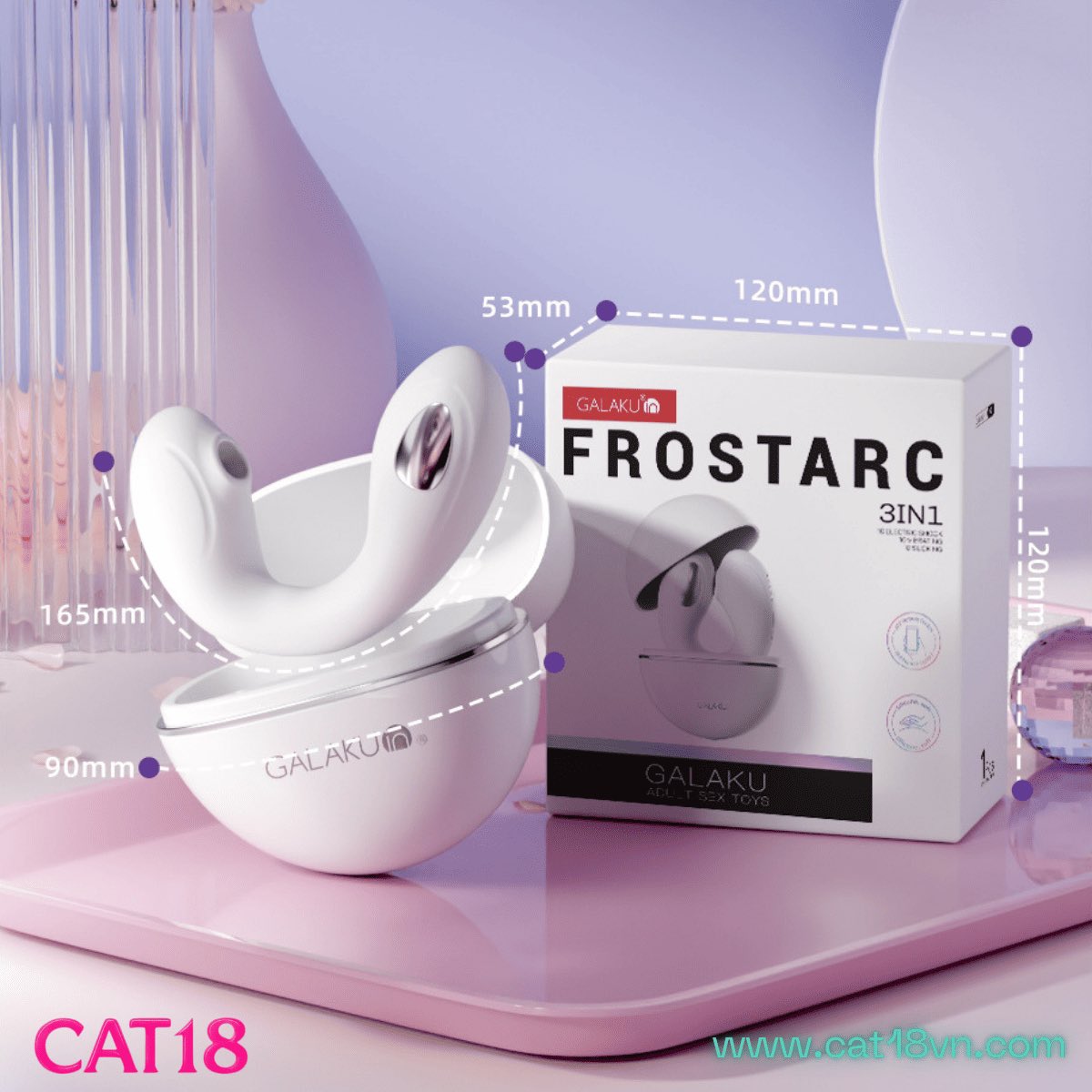 cat18vn's tweet photo. Muốn "về đích" theo cách đẳng cấp nhất? Thử ngay Galaku Frostarc 3in1! 😈💦
Siêu phẩm đang làm mưa làm gió 
✅ Vừa hút, vừa rung, vừa xung điện -
✅ Thiết kế tai thỏ kép, ôm sát mọi điểm chạm.
✅ Silicone mịn mượt, sạc dock cực tiện lợi và sang trọng. https://t.co/fRO1OCBier