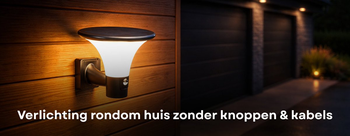 AccuCompany's tweet photo. Buiten wandlamp zonder installatie kosten? Solar dus! : https://t.co/wu4IA8oPij https://t.co/ErcNv7H9Xp