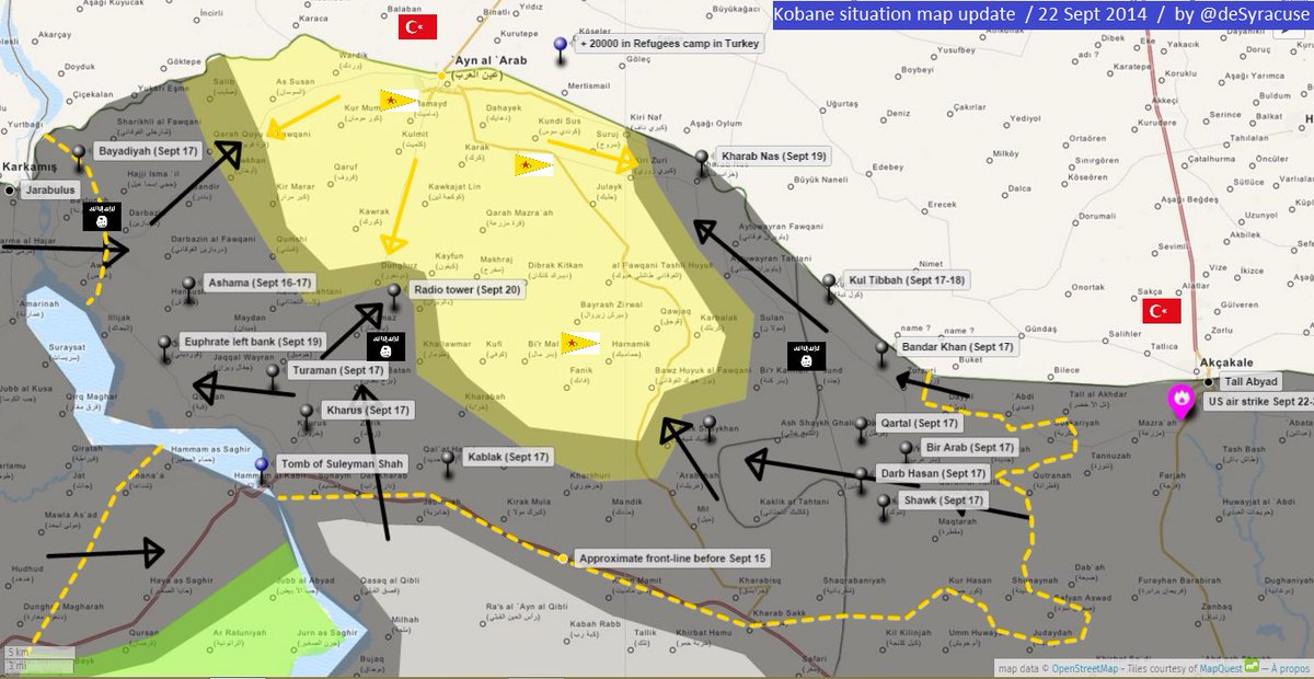 karimfranceschi's tweet photo. This @deSyracuse map from 20/09/2014 is basically a time machine. Today’s “new DAESH” is driving down the same axis the original DAESH used, almost line-for-line. https://t.co/pvNCXtDP3g
