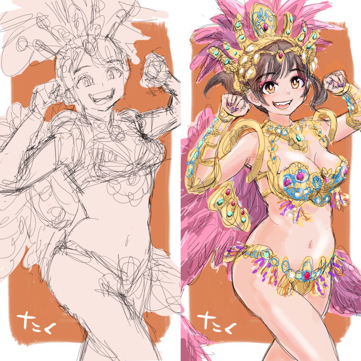 サンバガール75💃🏻(ブラッシュアップ)
#イラスト #illustration 