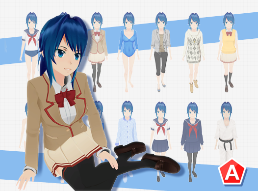 The cool high school student “Aoi Kiryu,” who excels at karate, is now available as a character asset!

Bring that tsundere girl who only shows her softer side to you into your game!

#GameAssetStudio #GameAssets