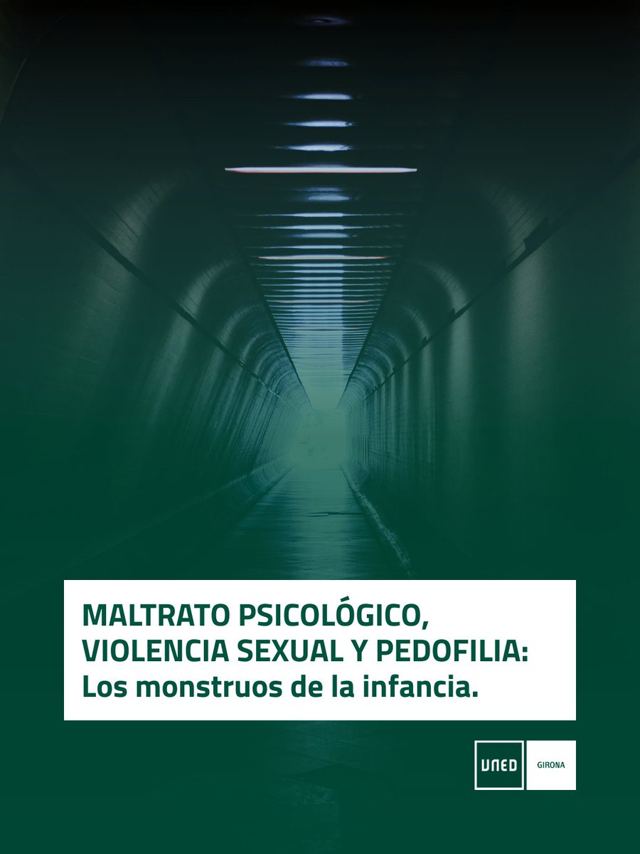 Els monstres de la infància.
Aquest curs aborda amb rigor i sensibilitat els impactes del maltractament psicològic, la violència sexual i la pedofília, i ofereix eines per detectar, prevenir i acompanyar víctimes i entorns afectats 💚🤝

🗓 Inici del curs: 13 d'abril.
#unedgirona